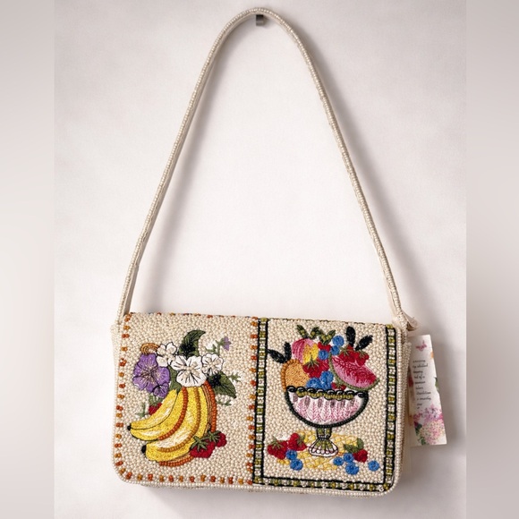 Beaded Fruit Panel Shoulder Bag - Picture 2 of 5